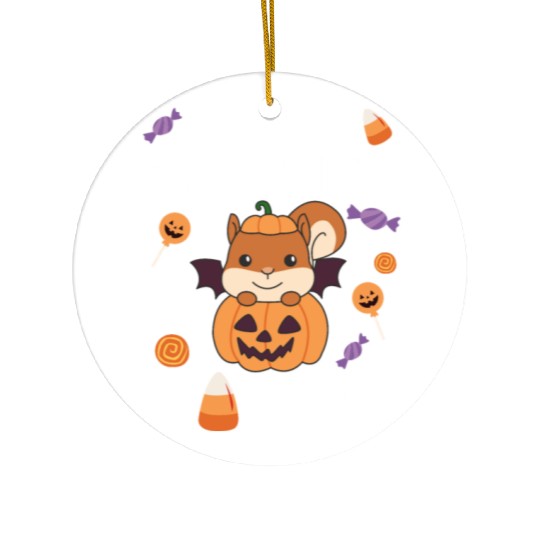 Squirrel Halloween Trade Brother For Candy Ceramic Ornaments