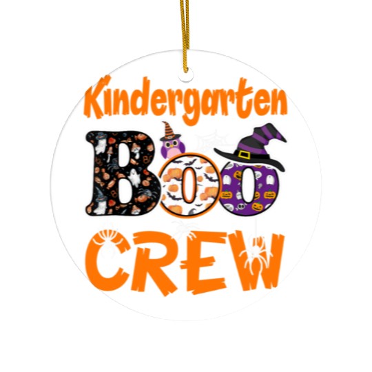 Kindergarten Boo Crew Teacher Student Halloween Ceramic Ornaments