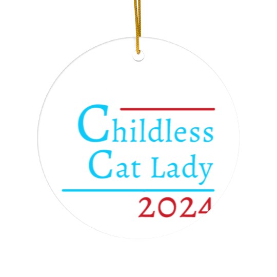 "Childless Cat Lady" Kamala Harris 2024 Ceramic Ornaments