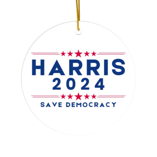 Harris For President 2024 Save democracy Ceramic Ornaments