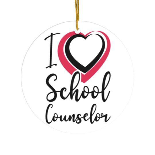 School Counselor Heart I (Heart) Ceramic Ornaments