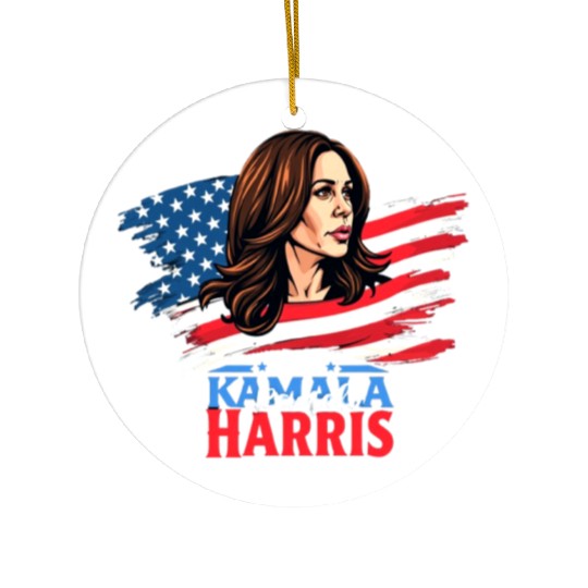 Presidential Election HARRIS WALZ 2024 Ceramic Ornaments