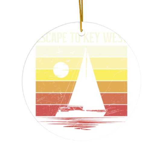 Florida ESCAPE TO KEY-WEST Sailing Florida Ceramic Ornaments