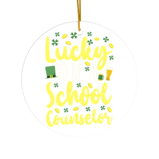 School Counselor St Patricks Day Ceramic Ornaments
