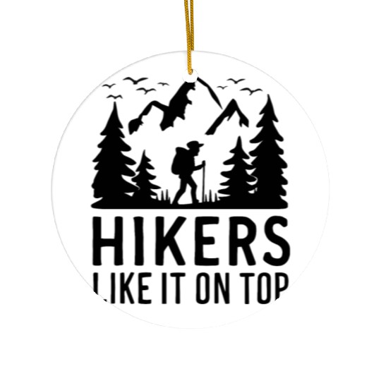 Hikers Hiking Mountains Forests Nature Ceramic Ornaments