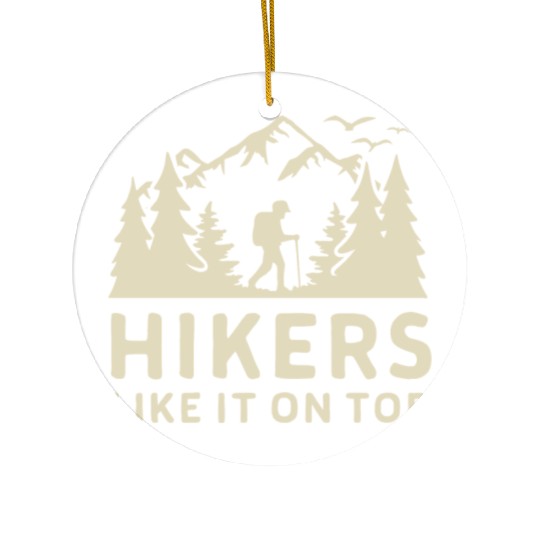 Hikers Hiking Mountains Forests Nature Ceramic Ornaments