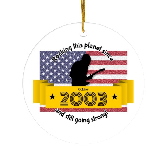 21st birthday Rocking this planet since 10/2003 Ceramic Ornaments