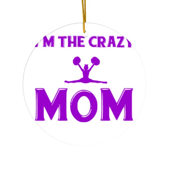 Crazy Cheer Mom Cheerleading Mommy Mother's Day Ceramic Ornaments