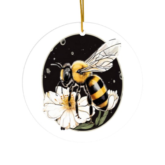 Bumble Bee on a Flower in a Bubble Ceramic Ornaments