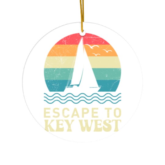 Florida ESCAPE TO KEY-WEST Sailing Florida Ceramic Ornaments