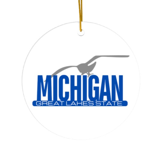 Michigan Great Lakes State Ceramic Ornaments
