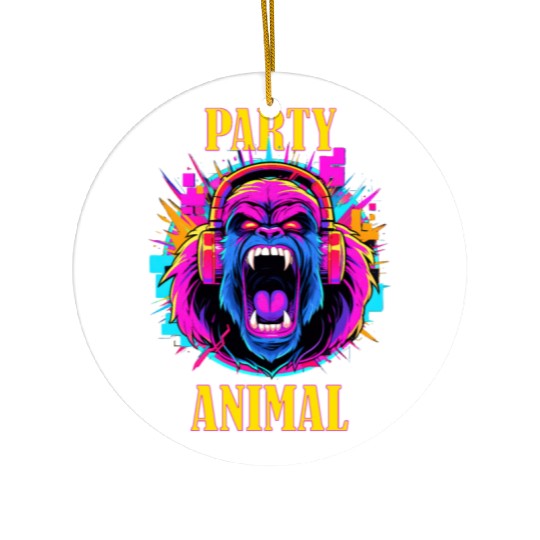 Party Animal Gorilla Style - Ceramic Ornaments Design