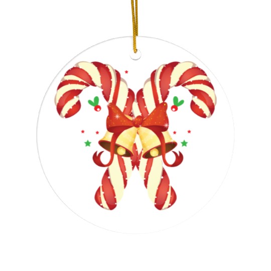 Candy Canes Christmas Matching Group Xmas Holiday Ceramic Ornaments