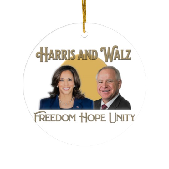 Harris Walz Freedom Hope and Unity Ceramic Ornaments