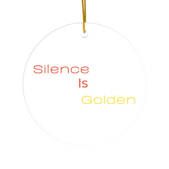 Silence Is Golden Red Ceramic Ornaments