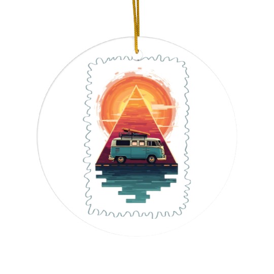 Adventure Awaits Fun Camping Ceramic Ornaments