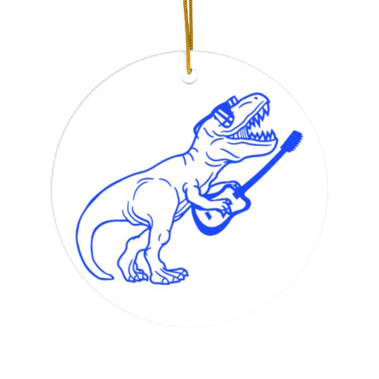 T. Rex Dino DJ Dinosaur Party Animal Plays Guitar Ceramic Ornaments