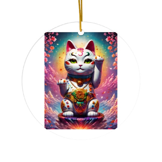 Maneki neko lucky cat Ceramic Ornaments