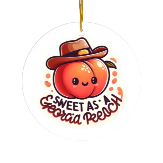 Sweet as a Georgia Peach Sticker Ceramic Ornaments