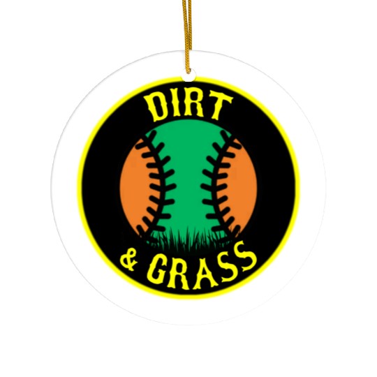 Dirt & Grass Baseball/Softball #2 Ceramic Ornaments
