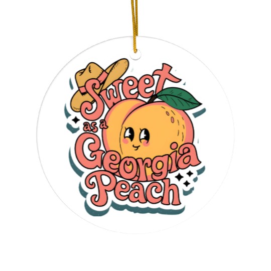 Sweet as a Georgia Peach Sticker.t-shits Ceramic Ornaments