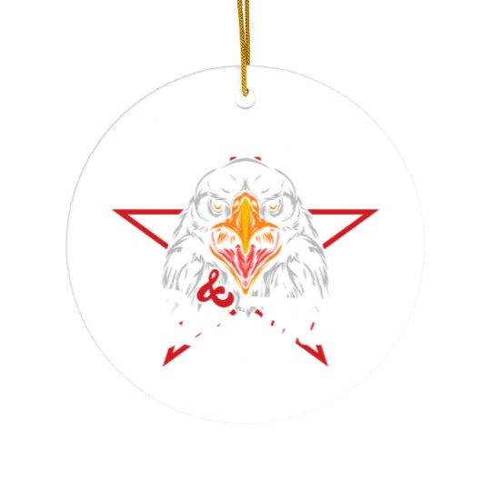 Bald & Beautiful American Eagle with Stars and Ceramic Ornaments