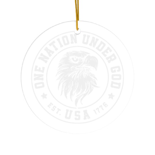 One Nation Under God Est. USA 1776 American Eagle Ceramic Ornaments