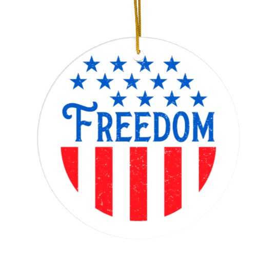 Patriotic Freedom Stars and Stripes Ceramic Ornaments