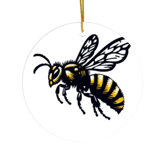 Two Color Wasp Insect Art 2 Ceramic Ornaments