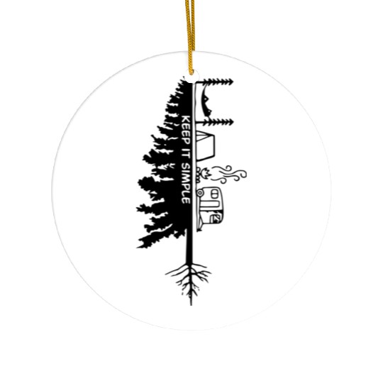 Keep It Simple Camping Tree Ceramic Ornaments