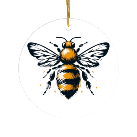 Honey Bee Insect Art 2 Ceramic Ornaments
