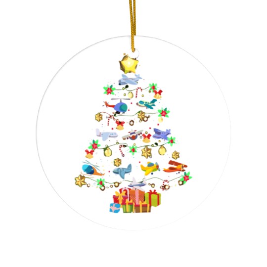 Airplane Christmas Tree Ceramic Ornaments