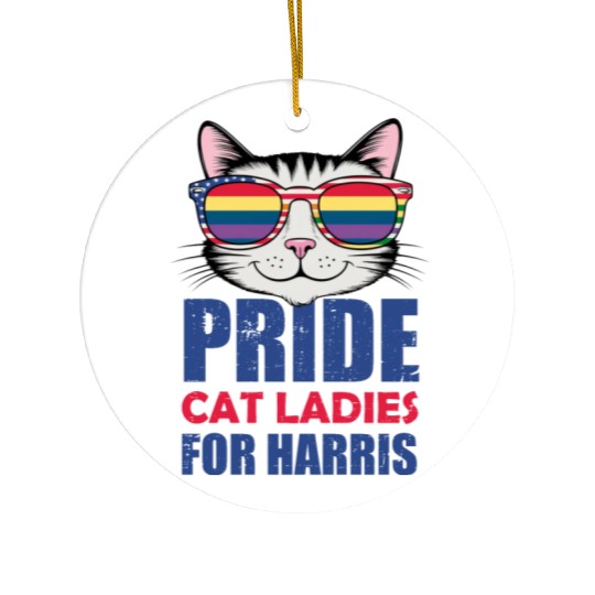 pride cat for harris america usa election Ceramic Ornaments