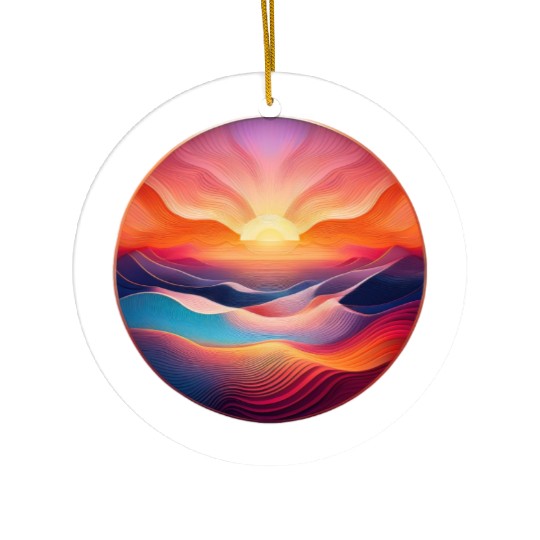 Colorful Sunrise Ceramic Ornaments