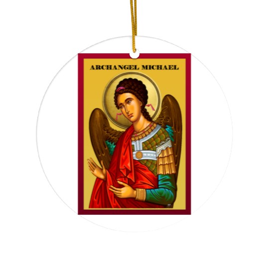 Archangel Michail Orthodox pray icon Ceramic Ornaments