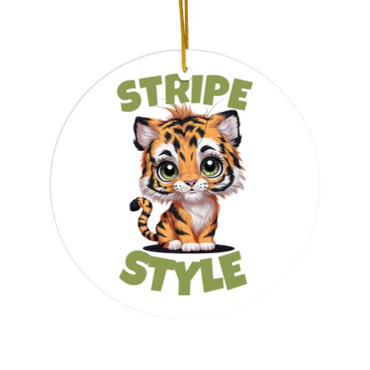 Cute Tiger Stripe Style Ceramic Ornaments