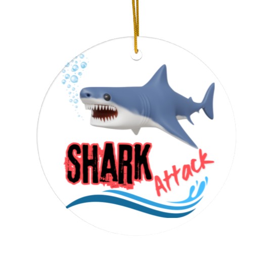 A different unique colorful shark attack design Ceramic Ornaments