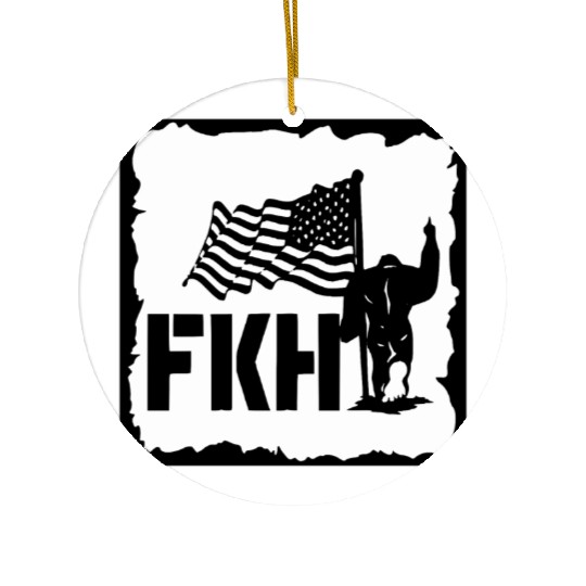 Bigfoot FKH Flag LIKE US ON FACEBOOK # Ceramic Ornaments