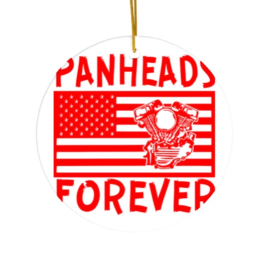 Panheads Forever LIKE US ON FACEBOOK Ceramic Ornaments