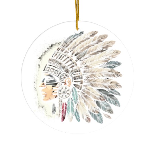 Aztec Warrior Mask with Tribal Art and Ancient Ceramic Ornaments