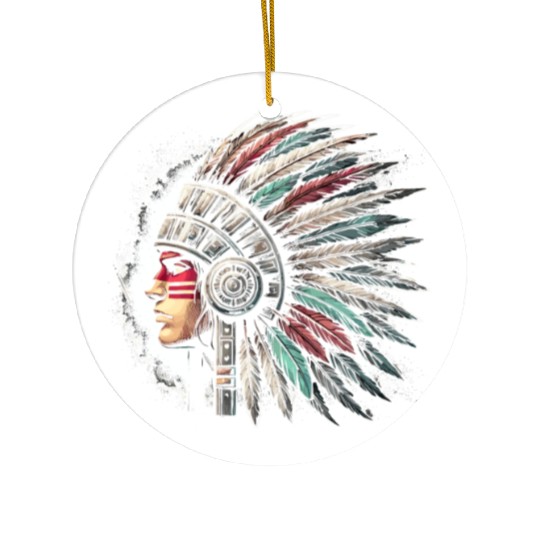 Aztec Warrior Mask with Tribal Art and Ancient Ceramic Ornaments