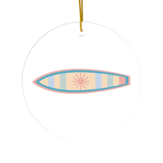 Surfboard Tide Clothing Co. Logo Ceramic Ornaments