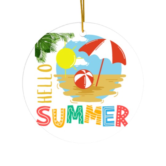 Hello Summer salty hair Don't care Ceramic Ornaments