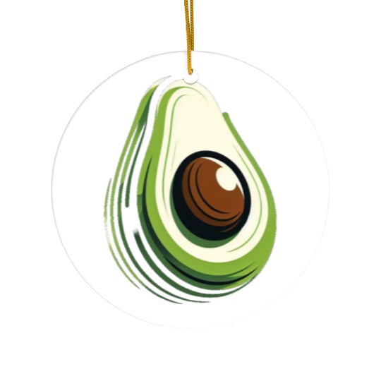 Avocado minimalist avocados design food art 2 Ceramic Ornaments