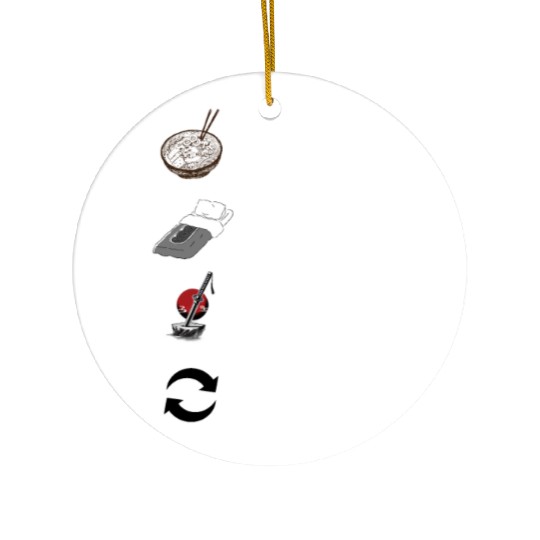 Eat sleep anime repeat manga Ceramic Ornaments