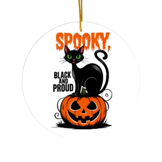 Spooky Black and Proud Ceramic Ornaments