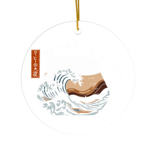 The Great Wave of Coffee Artistic Caffeine Lover Ceramic Ornaments