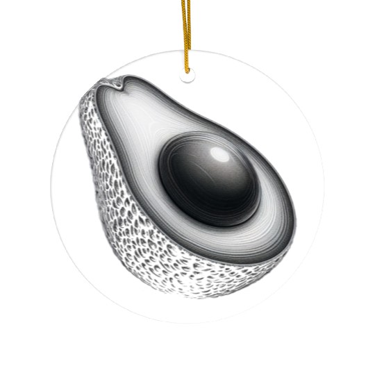 Avocado food art vegan design 5 Ceramic Ornaments