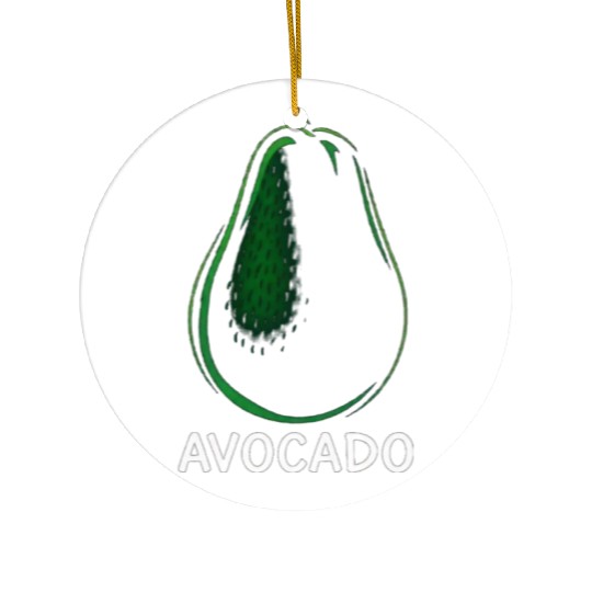 Avocado food art vegan design 9 Ceramic Ornaments
