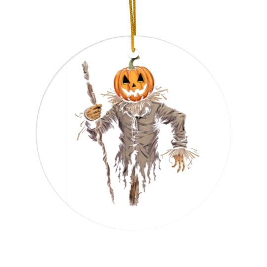 Spooky Halloween Scarecrow Ceramic Ornaments